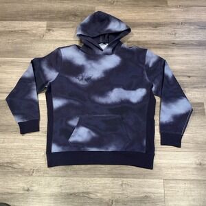 Greyson AOP Wolf Tie-Dye Hoodie XL Blue Pullover RARE Fleece Heavy Weight